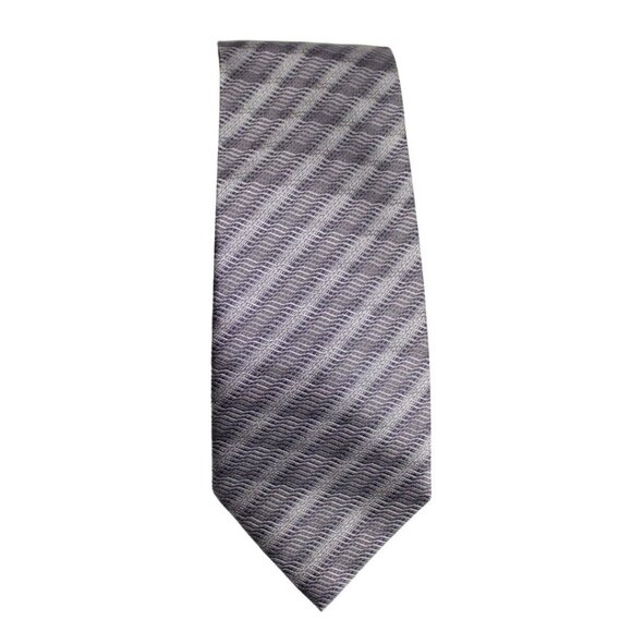 KENNETH COLE New York Tie 100% Silk - Taupe & Black Diagonal Stripe - Picture 1 of 6